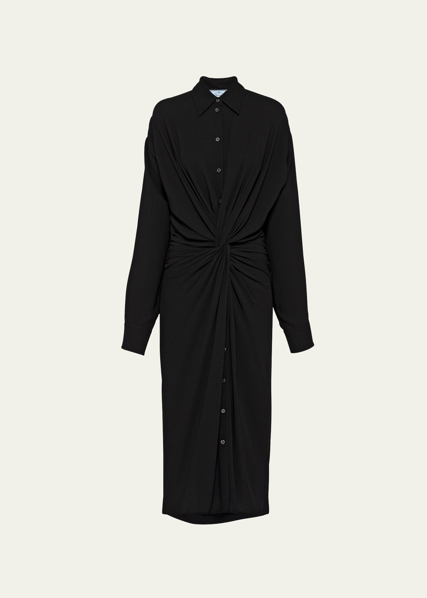 Sable Twisted-Front Midi Dress Product Image