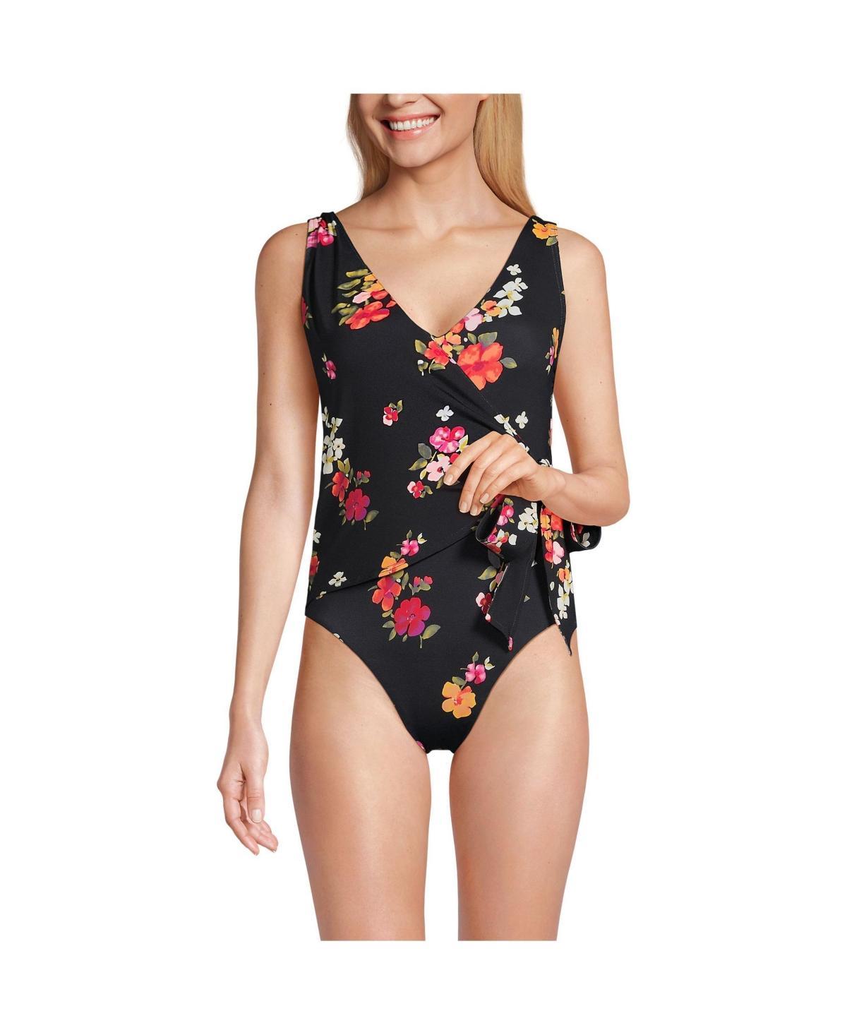 Womens Lands End Chlorine Resistant High Leg One-Piece Swimsuit Product Image