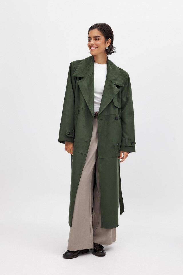 Faux Suede Trenchcoat Product Image