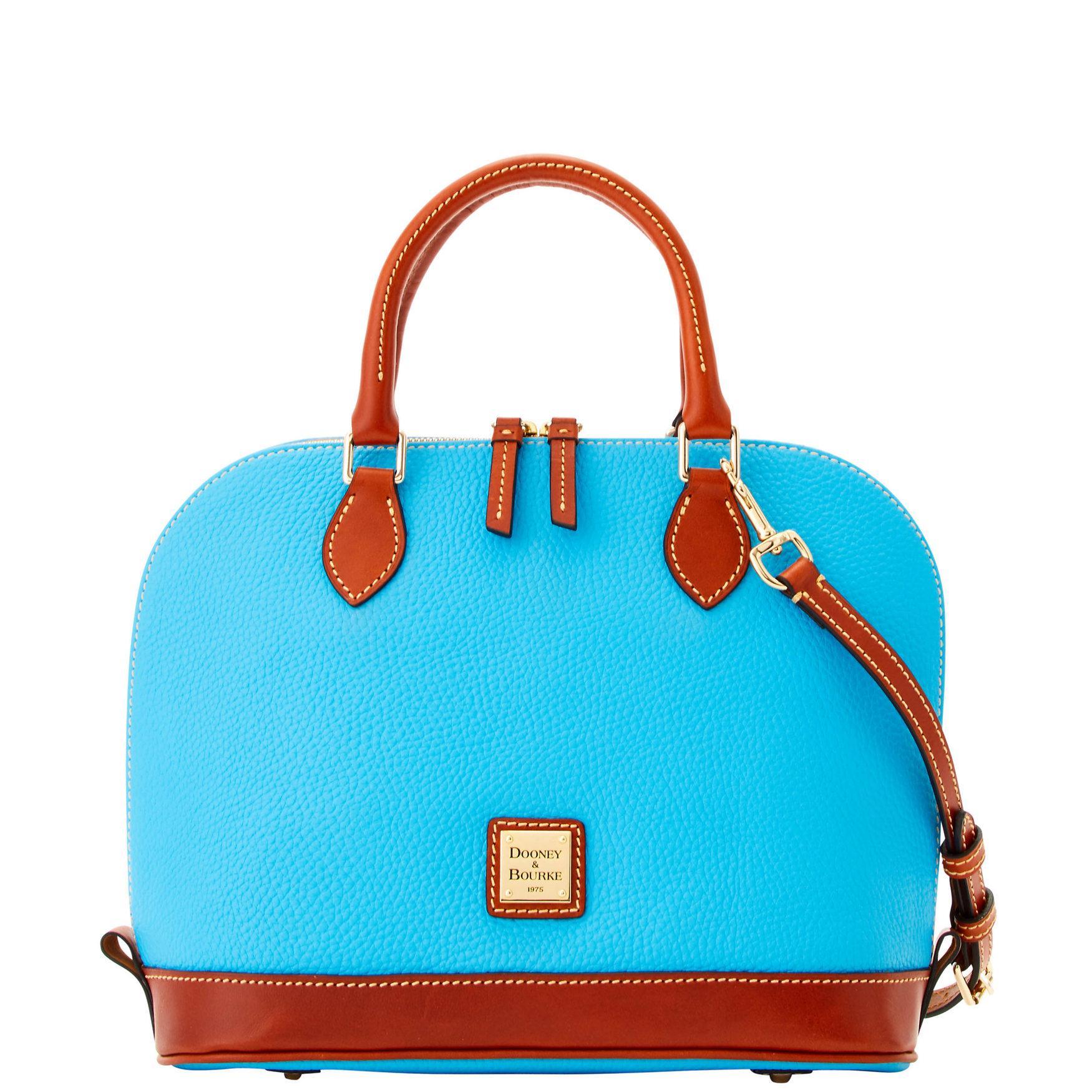 Dooney & Bourke Womens Pebble Grain Zip Zip Leather Satchel Bag in Spearmint Product Image