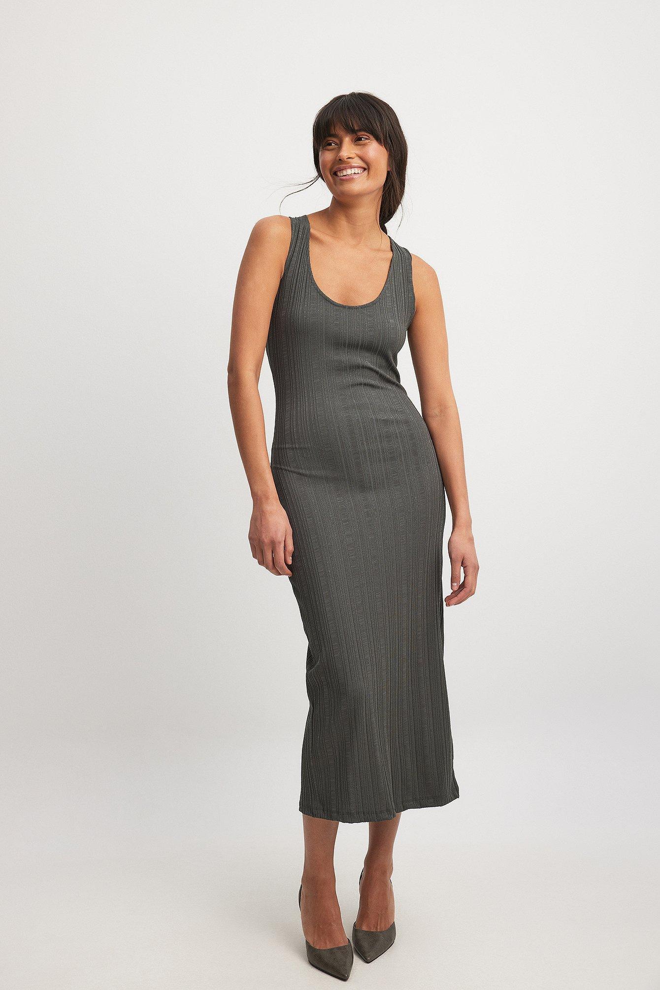 Irregular Rib Midi Dress Product Image