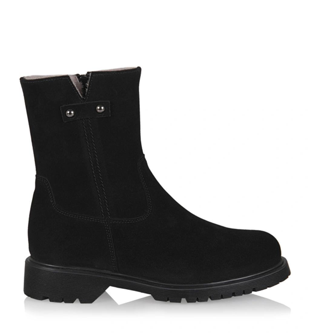 LA CANADIENNE Hunter Shearling Lined Suede Bootie In Black Product Image