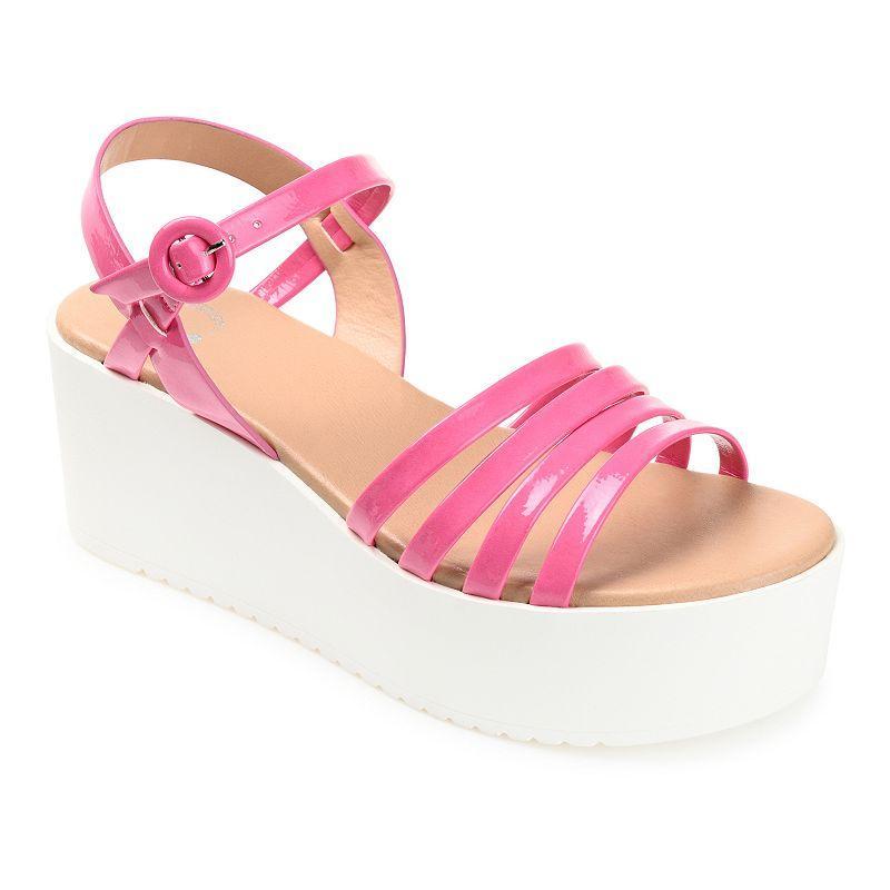 Journee Collection Miragge Tru Comfort Foam Womens Wedge Sandals Pink Product Image