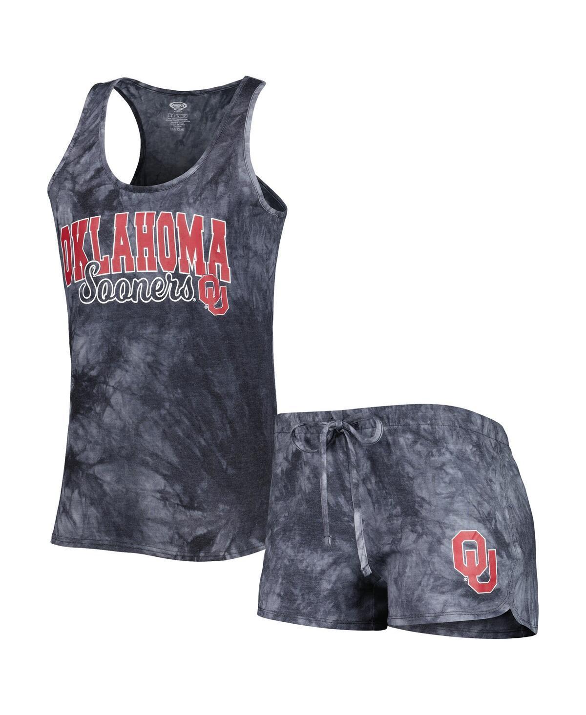 Womens Concepts Sport Charcoal Oklahoma Sooners Billboard Tie-Dye Tank Top and Shorts Sleep Set Product Image