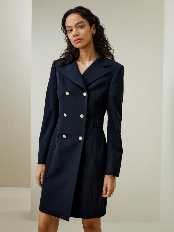 Tailored Double-Breasted Dress Coat Product Image