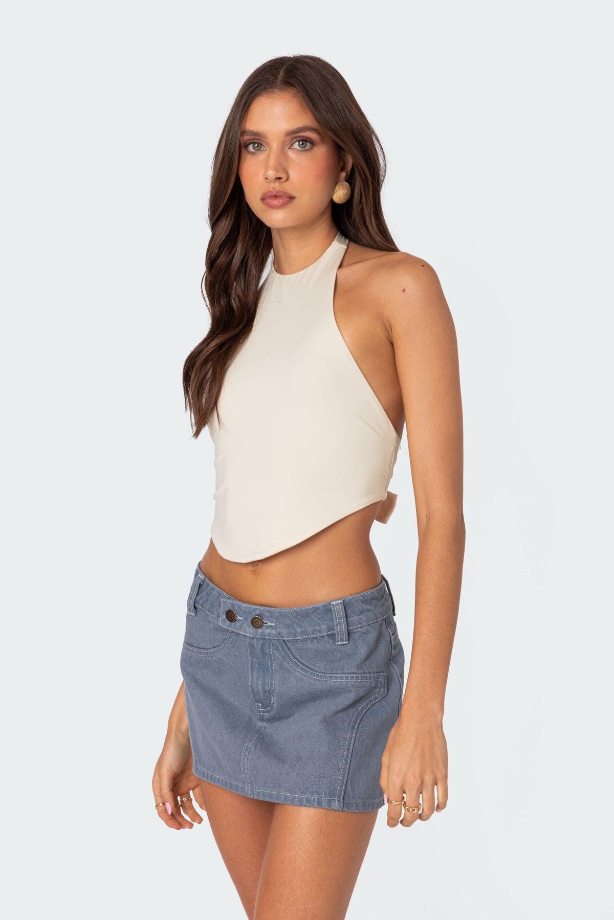 Louisa Denim Mini Skirt Product Image