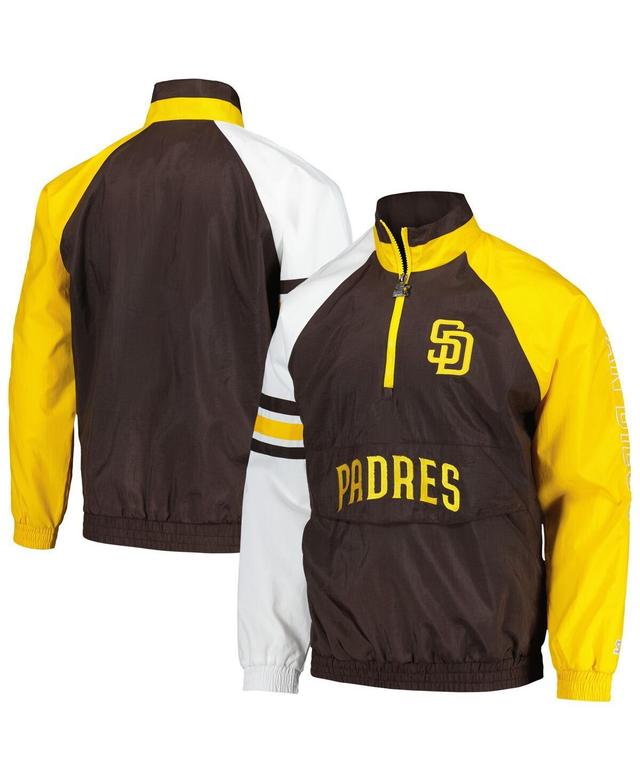 Mens Starter Brown San Diego Padres Elite Raglan Half-Zip Jacket - Brown Product Image