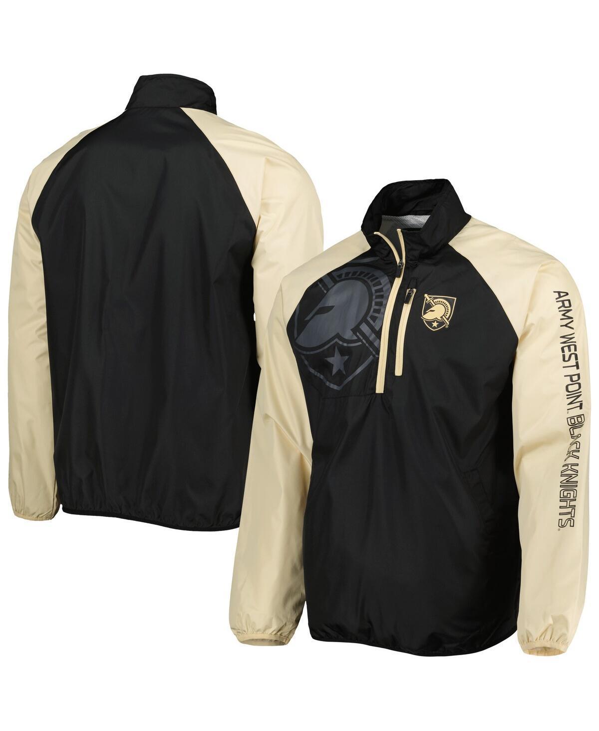 Mens G-III Sports by Carl Banks Black/Gold Army Black Knights Point Guard Raglan Half-Zip Jacket Product Image