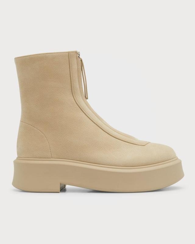 The Row Zipped Booties in Beige - Beige. Size 40.5 (also in 35.5, 40, 41). Product Image