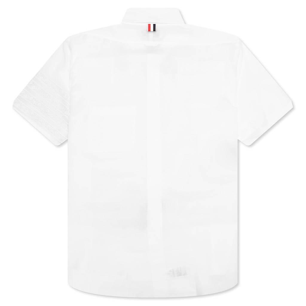 Straight Fit 4Bar Button Down S/S Shirt - White Male Product Image