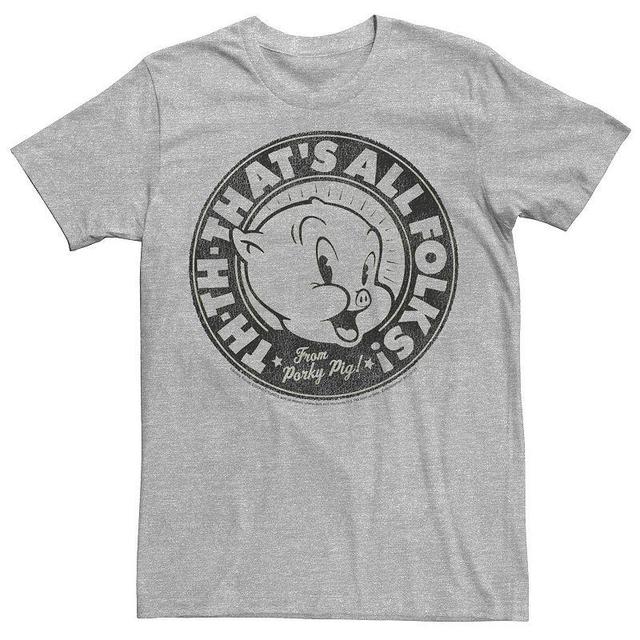 Mens Lonney Tunes Porky Pig Thats all Folks Portrait Tee Product Image