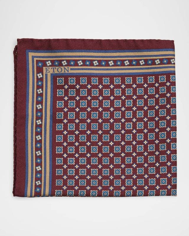 Mens Silk Twill Medallion Pocket Square Product Image