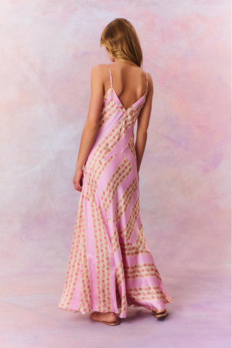 Azalea Satin Floral Maxi Dress Product Image