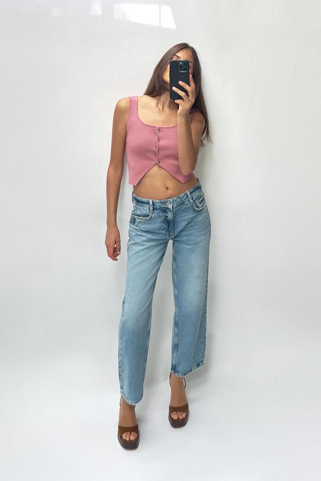 BASIC KNIT CROP TOP Product Image