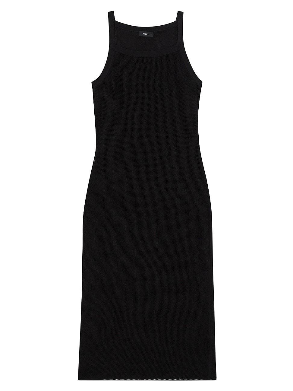 Womens Sleeveless Pointelle Knit Midi-Dress Product Image