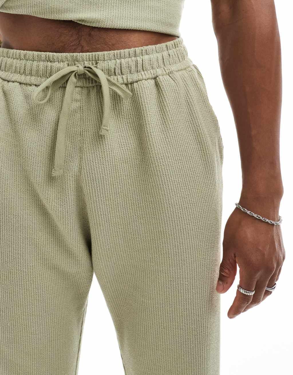 Pull&Bear textured pants in mint - part of a set  Product Image