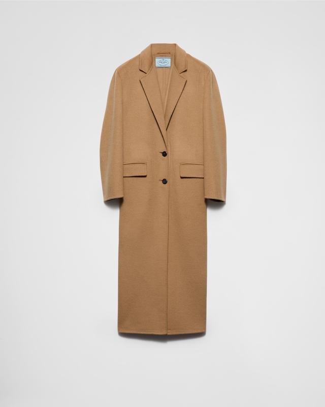 Single-breasted cashgora coat Product Image