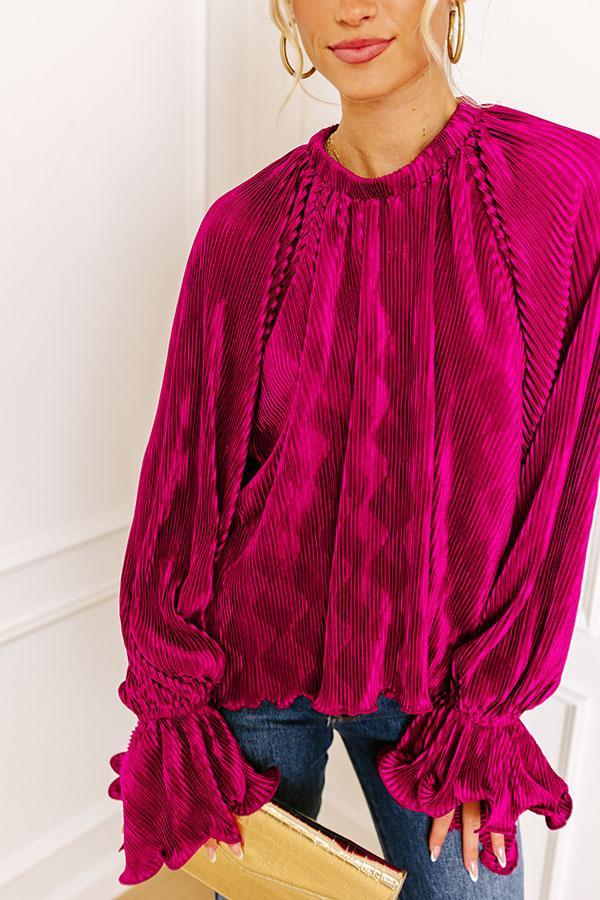 Found Your Love Pleated Top In Berry Product Image