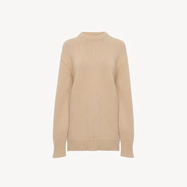 CHLOÉ Pull Oversize En Cachemire Et Coton Femme Rose Taille M 100% Coton In Pink Product Image