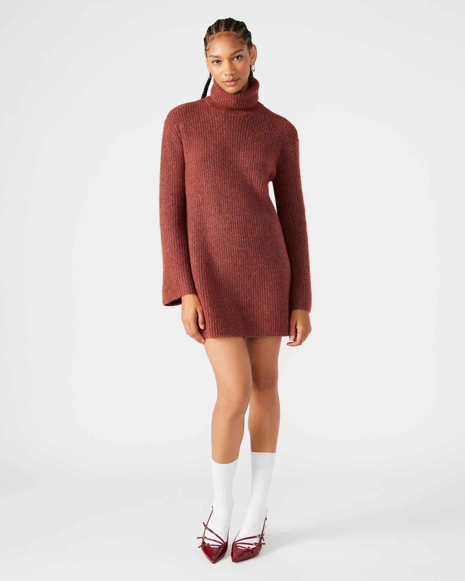 ABBIE SWEATER DRESS RUST Female Product Image