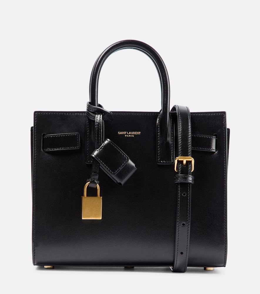 SAINT LAURENT Sac De Jour Nano Leather Tote In Nero/nero Product Image