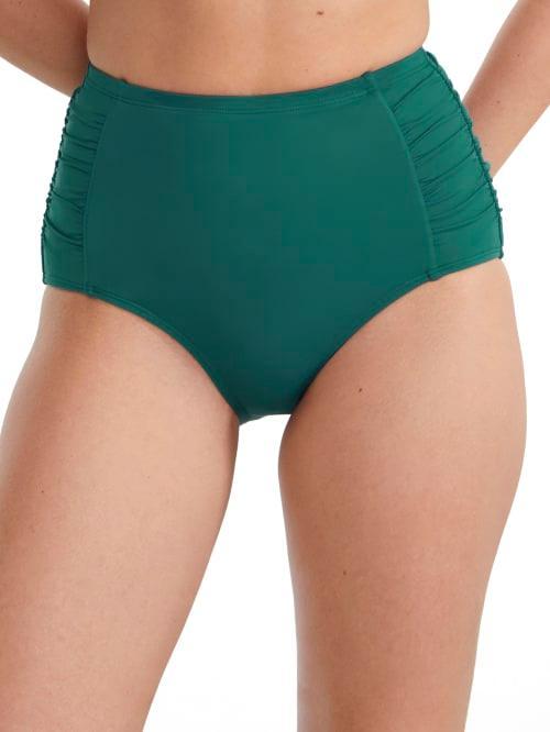 Anne Cole Women's Live In Color Shirred High Waist Swim Bottom in Deep Sea Blue (MB336)   Size Medium   HerRoom.com Product Image