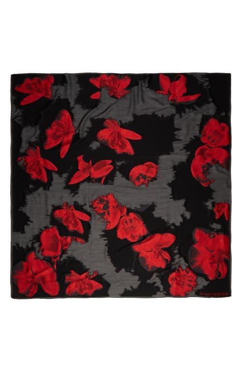 Alexander McQueen Eatenaway Orchid Silk Blend Scarf Product Image