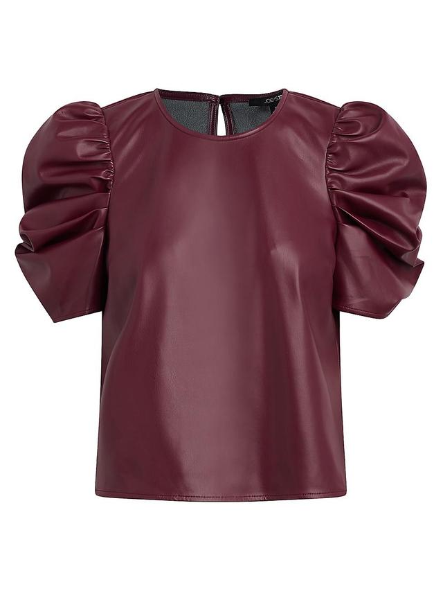 Womens The Kira Faux Leather Top Product Image