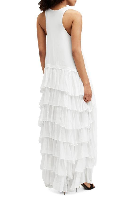 Cavarly Tiered Ruffle Maxi Dress In White Product Image