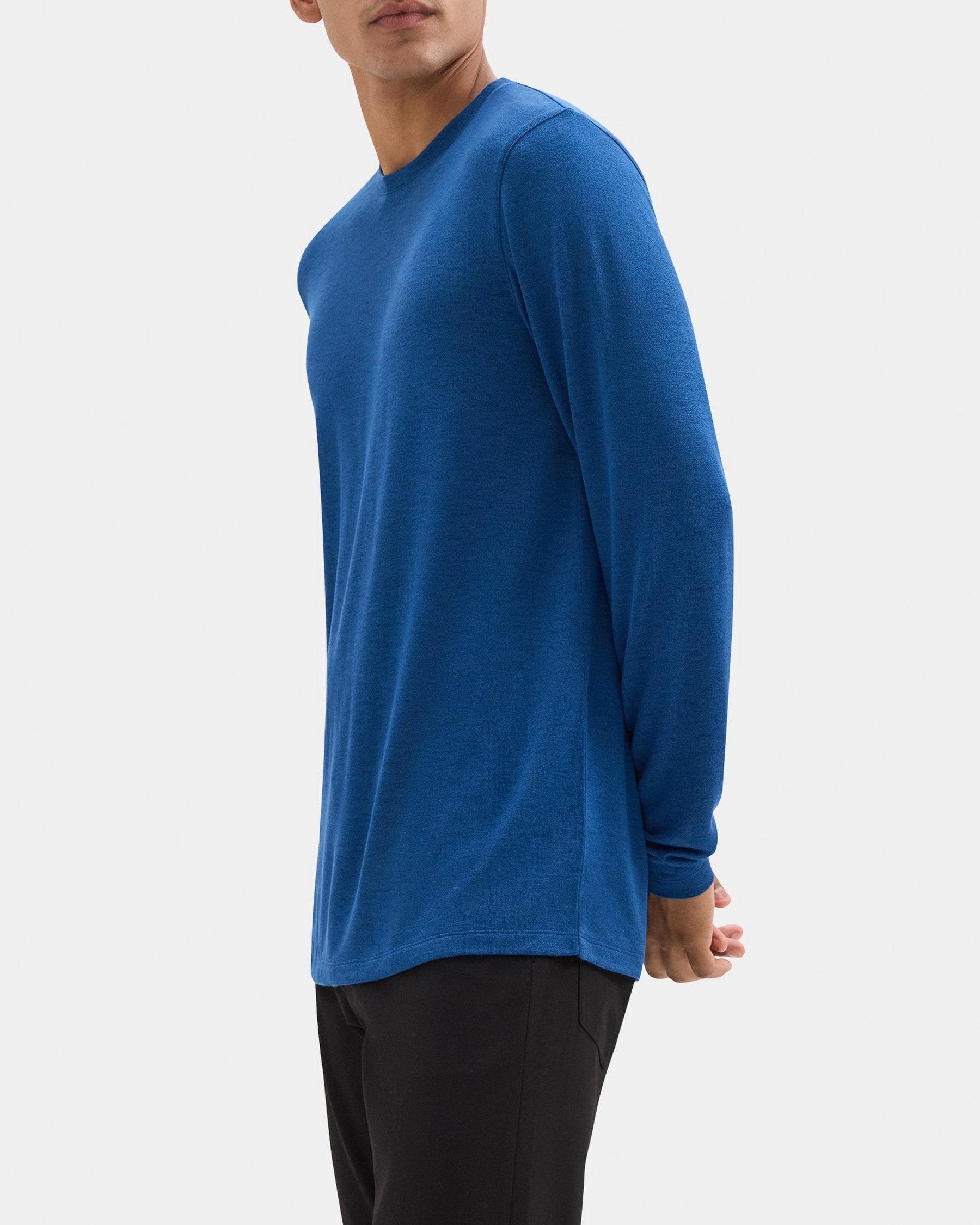 Crewneck Long-Sleeve Tee in Modal Blend Jersey Product Image