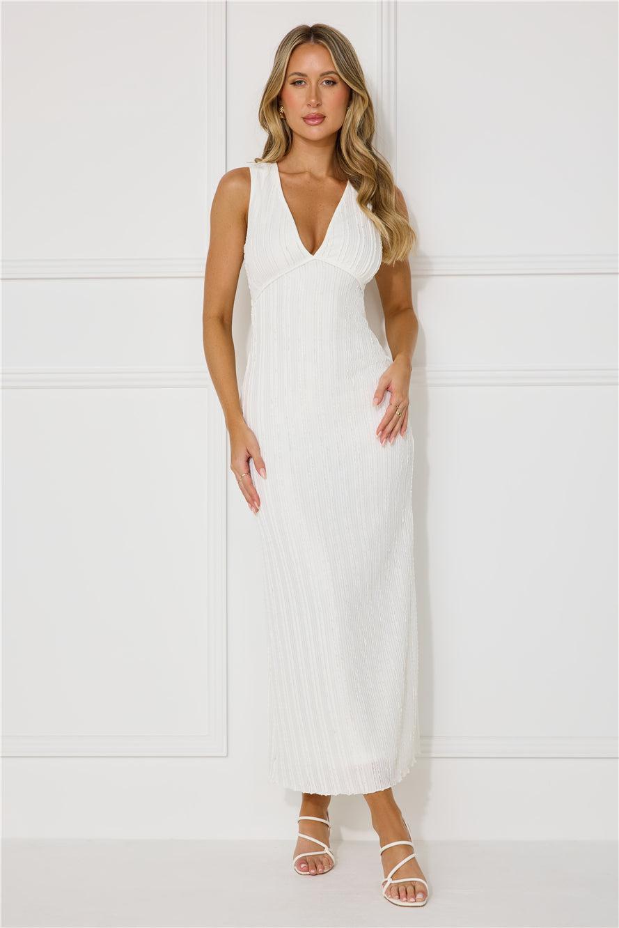 Sparkling Sea Maxi Dress White Product Image