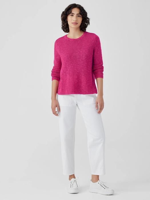 Organic Linen Cotton Slub Crew Neck Top Product Image