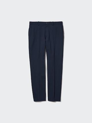 Mens Smart Ankle Pants Ultra Stretch Tall with Quick-Drying Navy Small UNIQLO US Product Image