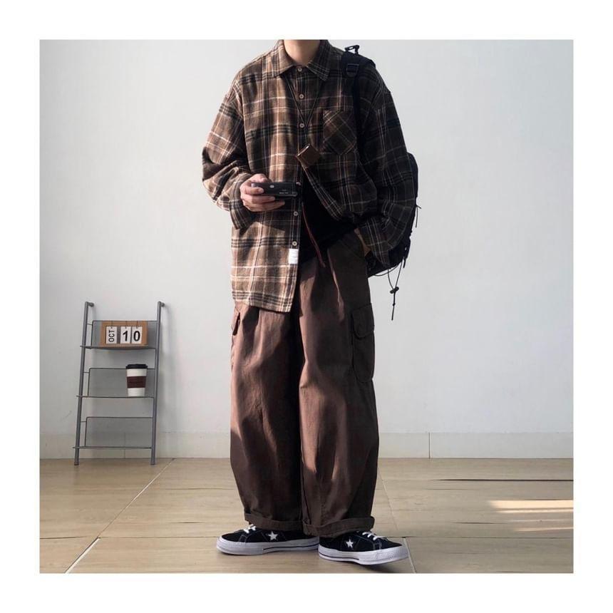 Mid Rise Wide Leg Cargo Pants Product Image