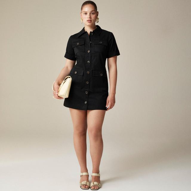 Gamine shirtdress in stretch twill Product Image