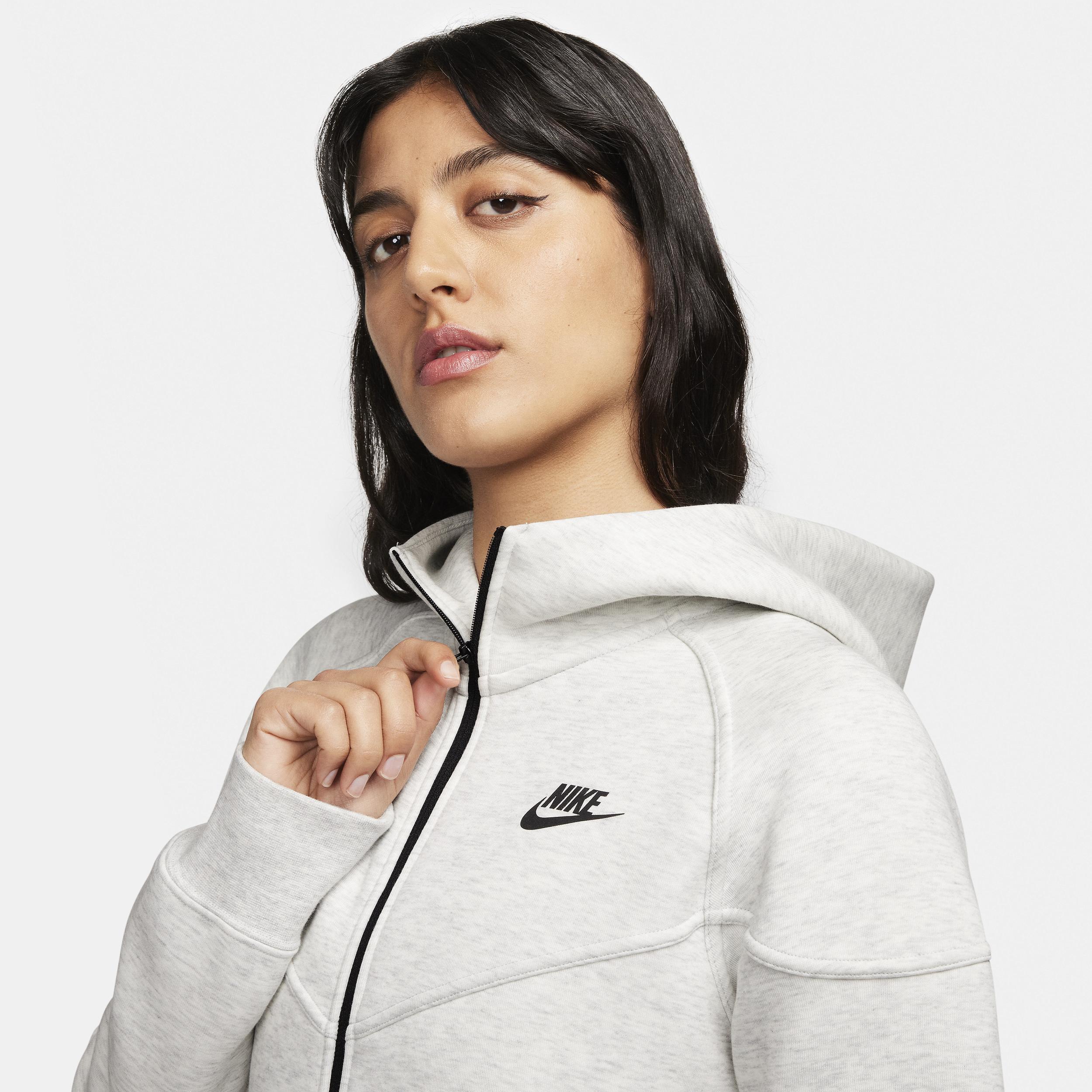 Nike Womens Nike NSW Tech Fleece WR Full-Zip Hoodie - Womens Light Grey/Black Product Image