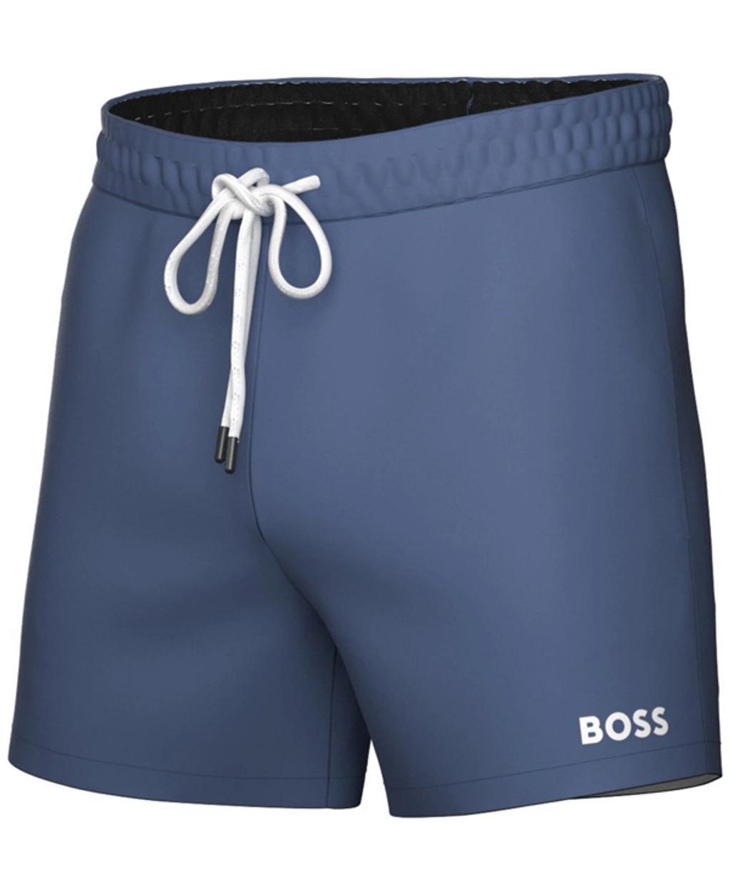 HUGO BOSS Boss By  Men's Lee Drawstring 5.3" Swim Trunks, Created For Macy's In Light,pastel Blue Product Image