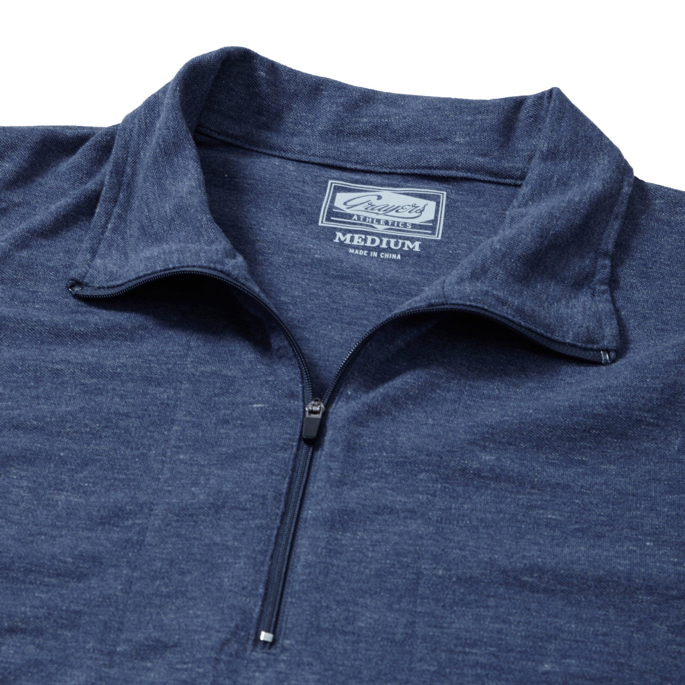 Sport Micro Pique Zip Pullover - Navy Heather Product Image