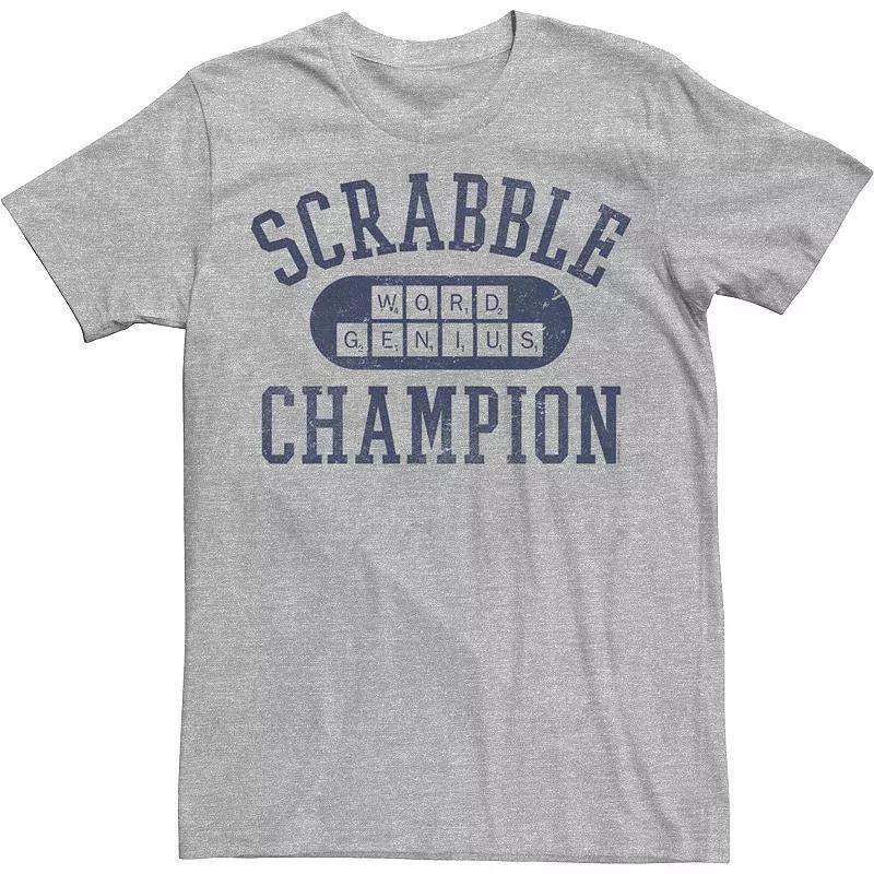 Mens Scrabble Word Genius Scrabble Champion Tee Athletic Grey Product Image