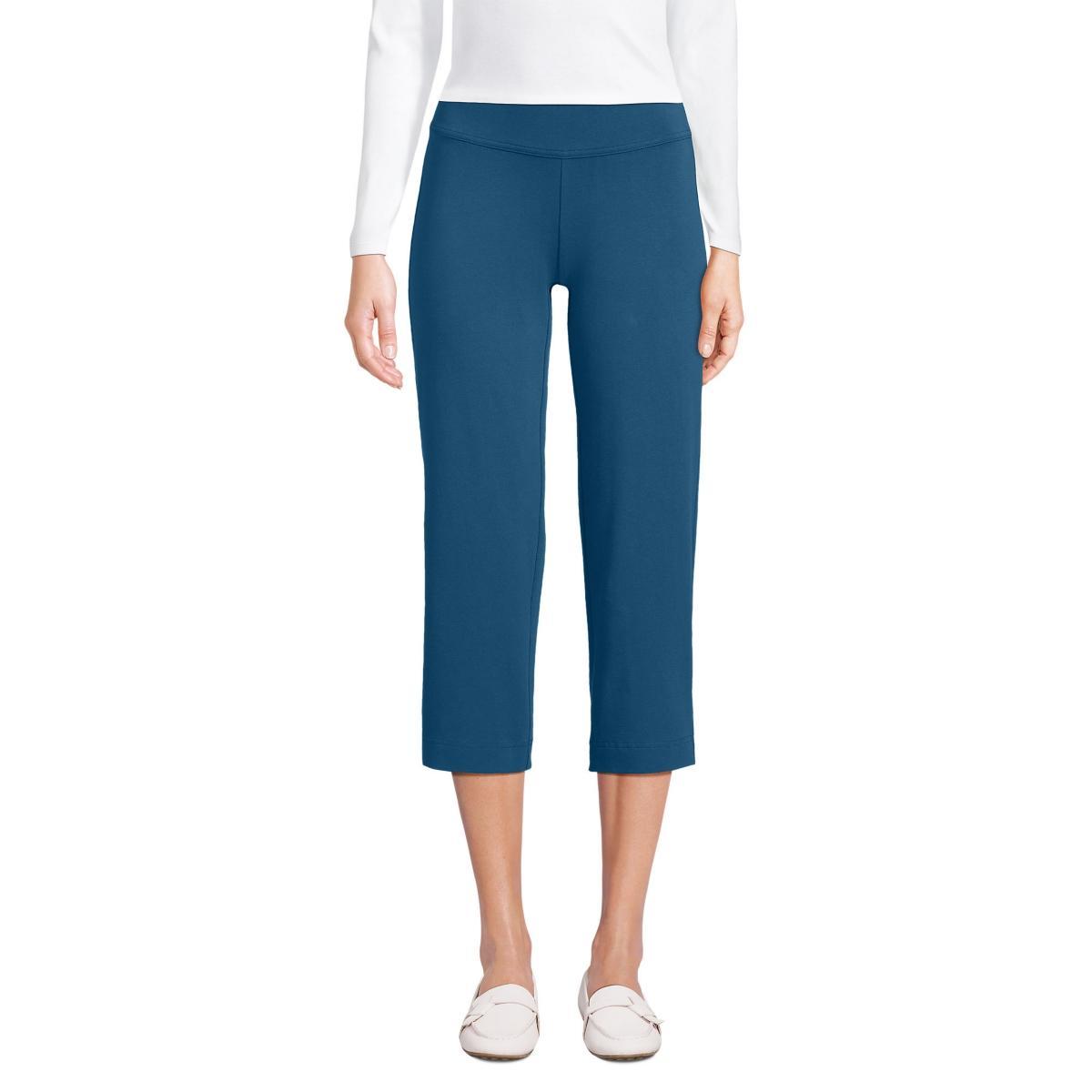 Petite Lands End Starfish Straight-Leg Pull-On Crop Pants, Womens Product Image