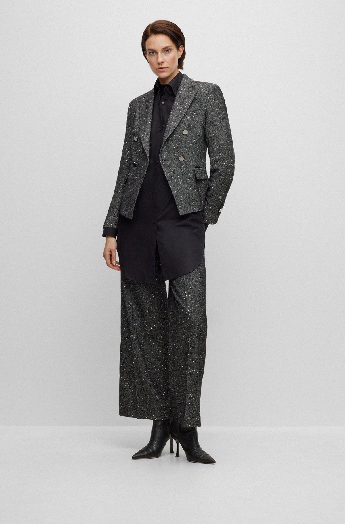 Slim-fit jacket in structured tweed Product Image