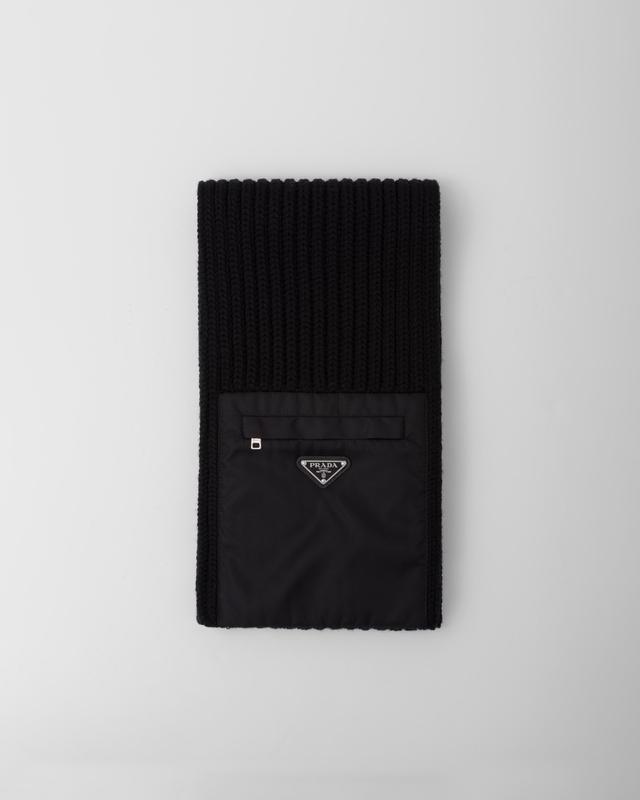 Re-Nylon gabardine and wool scarf Product Image