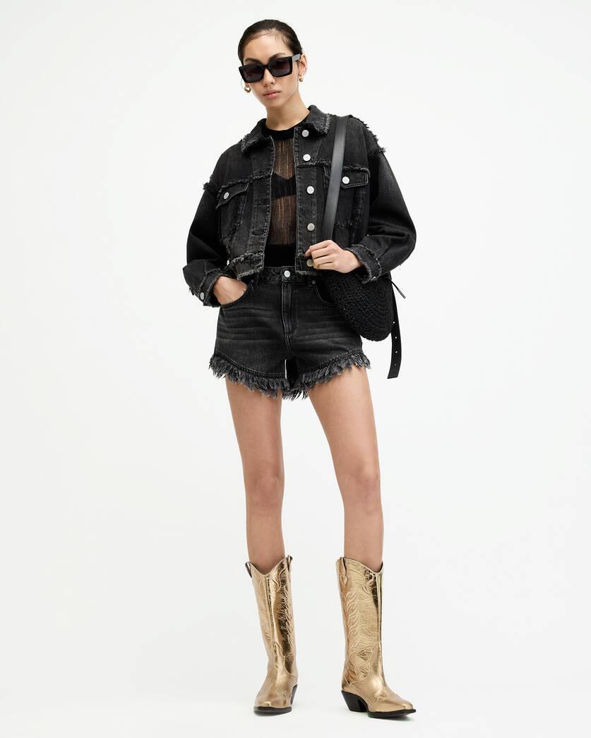 Astrid Frayed Denim Shorts Product Image