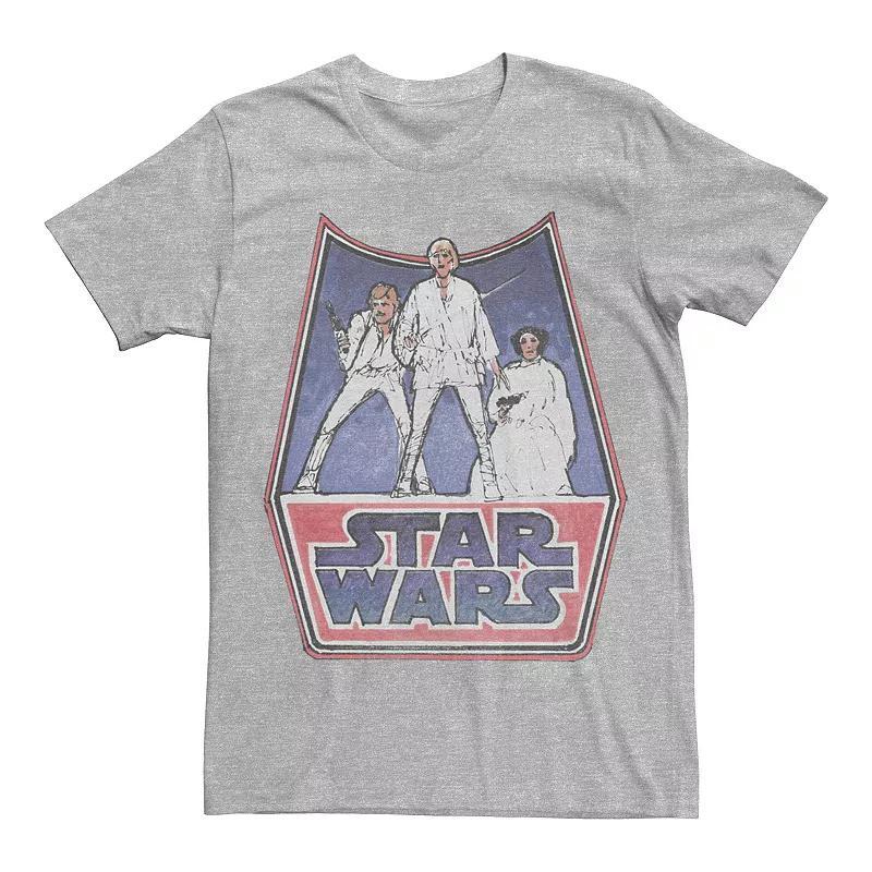 Mens Star Wars Retro Graphic Tee Athletic Grey Product Image