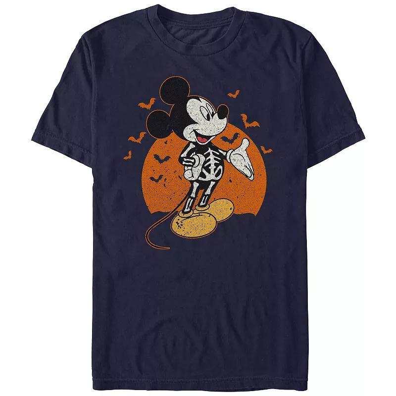 Disneys Mickey Mouse Skeleton Costume Mens Graphic Tee Blue Product Image