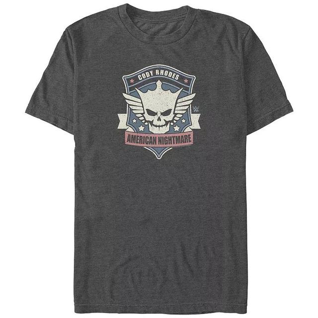 Big & Tall WWE Cody Rhodes American Nightmare Badge Graphic Tee, Mens Grey Product Image