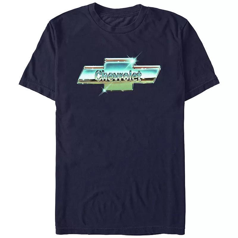 Mens Chevrolet Chrome Logo Graphic Tee Blue Product Image