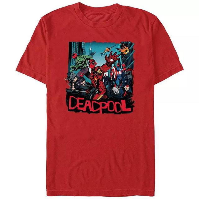 Mens Deadpool And Wolverine Avengers Pose Graphic Tee Product Image