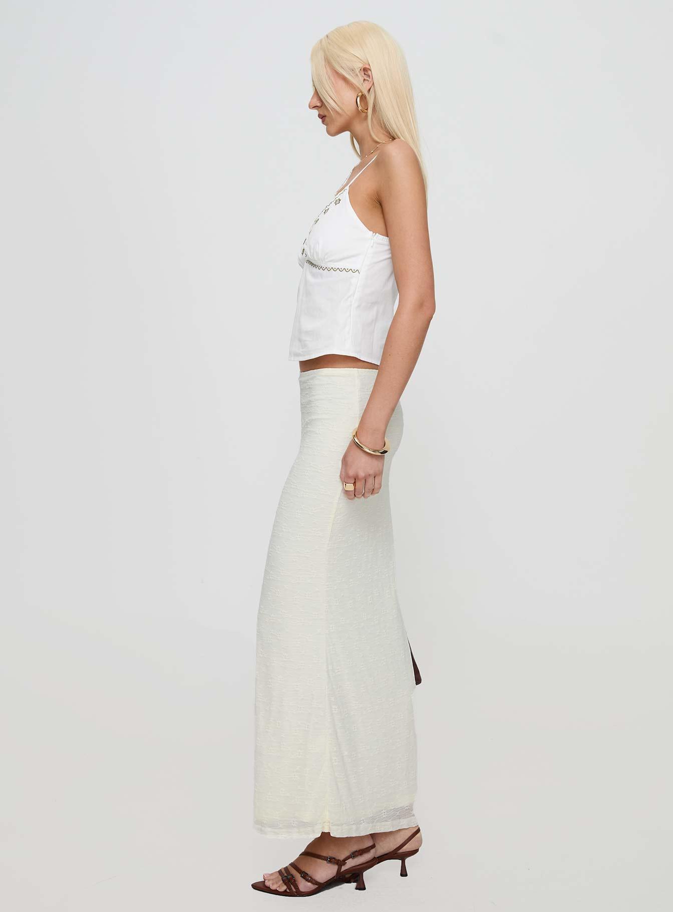 Love Like Yours Lace Maxi Skirt Cream Product Image