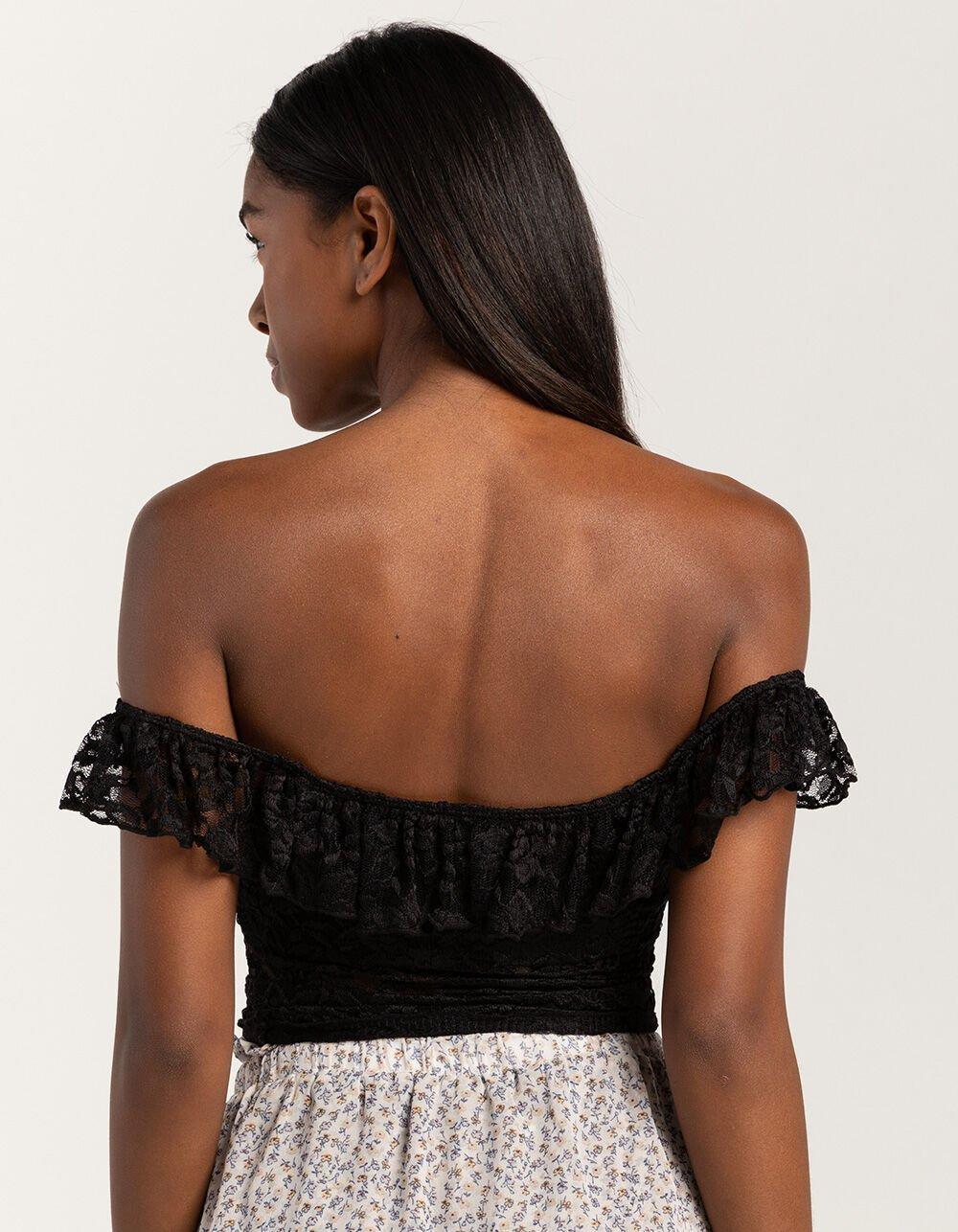 WEST OF MELROSE Lace Ruffle Womens Top Product Image